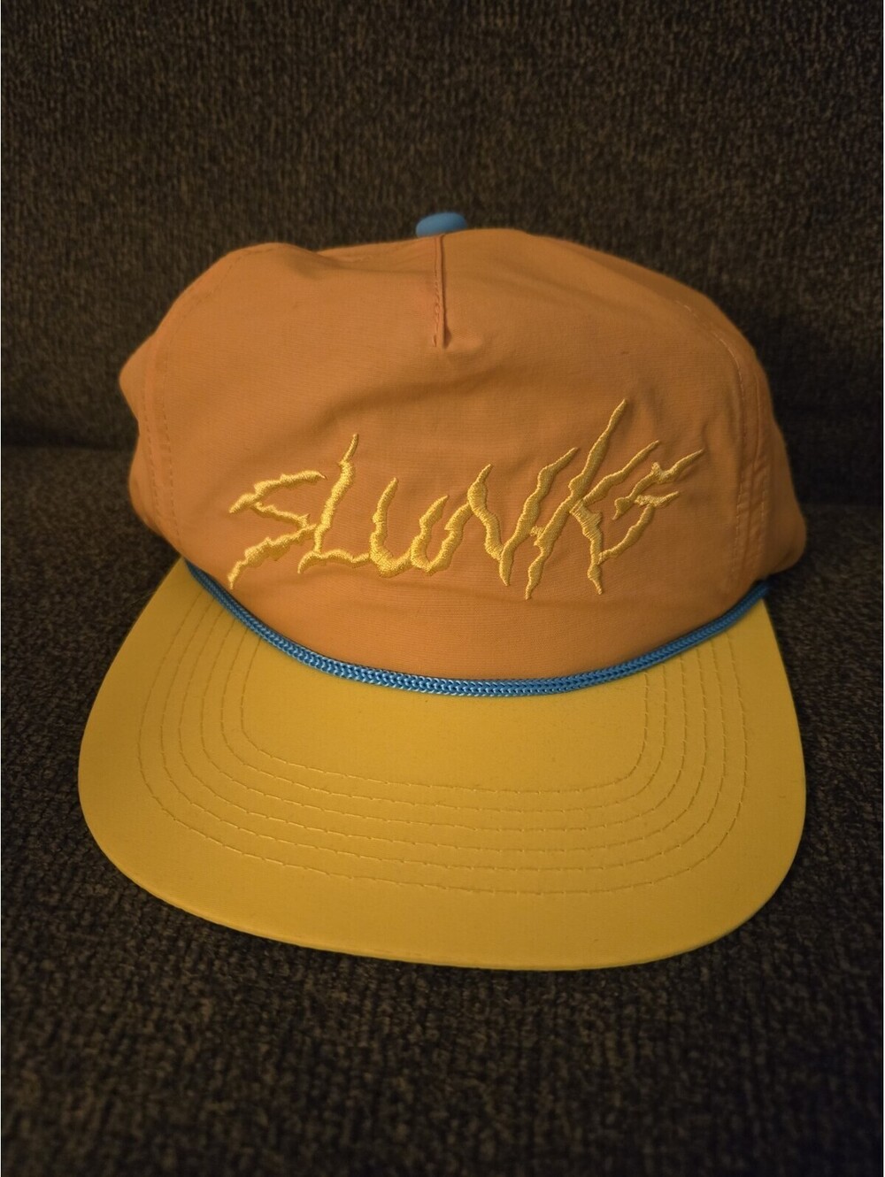 Slunks Must Hang Snapback Hat Yellow/Orange Blue Rope Cap Swimwear Volleyball